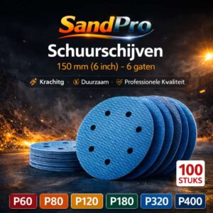 sandpro schuurschijven 150mm – 100 stuks