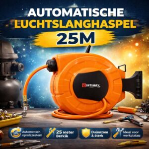automatische luchtslanghaspel 25m – krachtig & efficiënt
