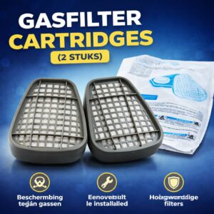 gasfilter cartridges set (2 stuks) voor beschermingsmasker