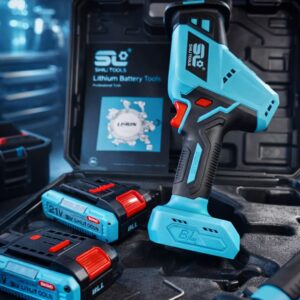 draadloze elektrische reciprozaag 21v – inclusief 2 accu's en koffer