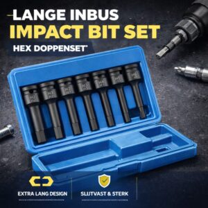 set lange inbus impact bits – 7 delige set